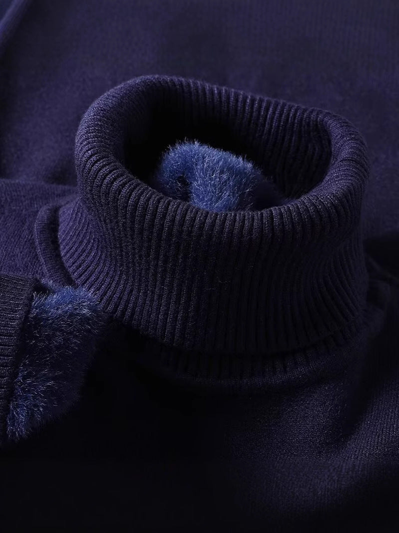 Thick-fabric knitted sweater