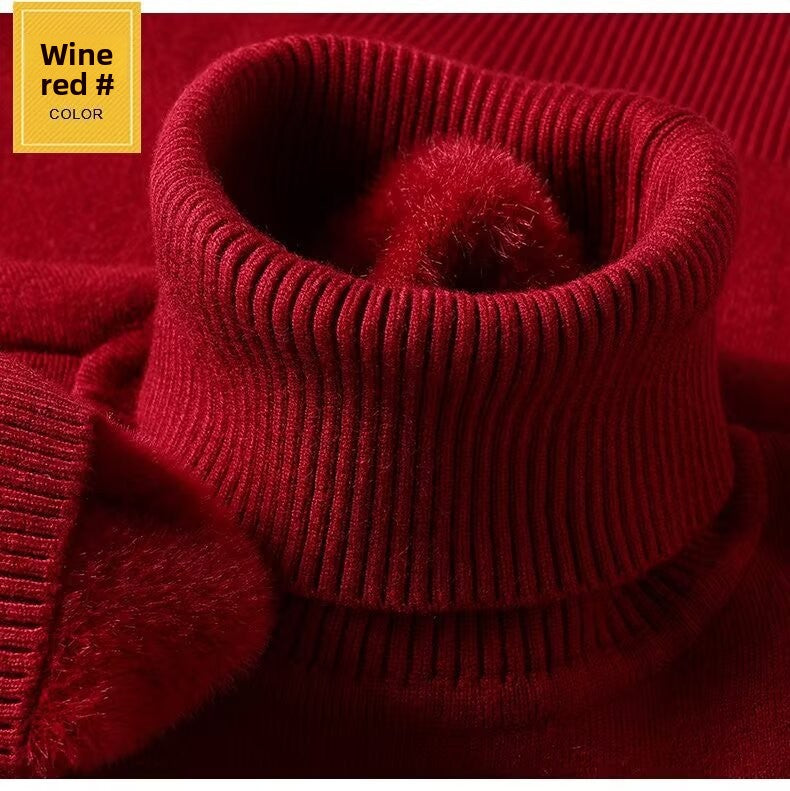Thick-fabric knitted sweater