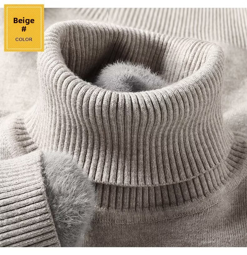 Thick-fabric knitted sweater