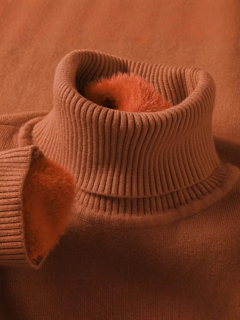 Thick-fabric knitted sweater