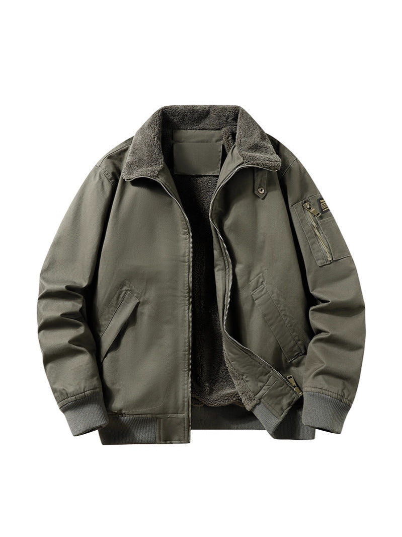 Thick-fabric pilot jacket coat