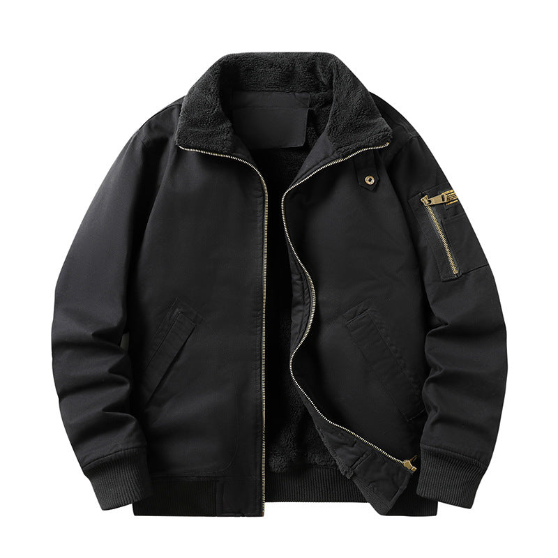 Thick-fabric pilot jacket coat