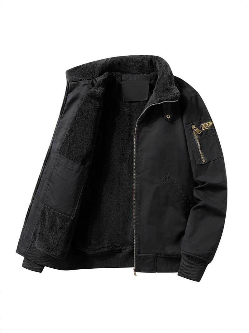 Thick-fabric pilot jacket coat