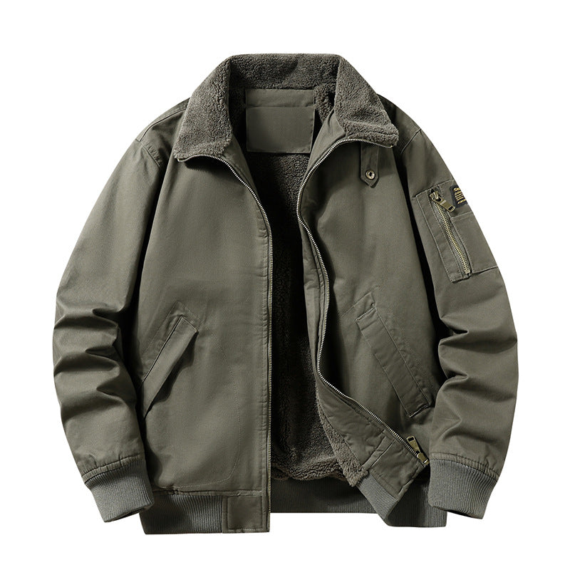 Thick-fabric pilot jacket coat