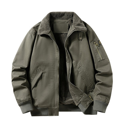 Thick-fabric pilot jacket coat