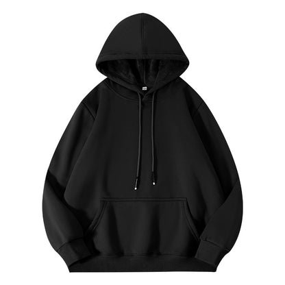 Thick-fiber hooded cotton long-sleeved hoodie