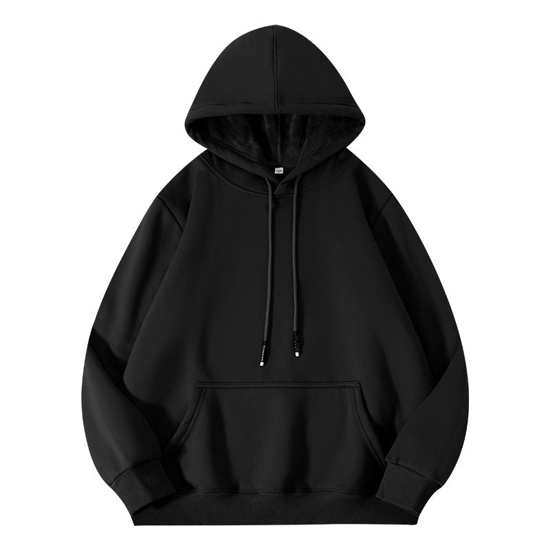 Thick-fiber hooded cotton long-sleeved hoodie