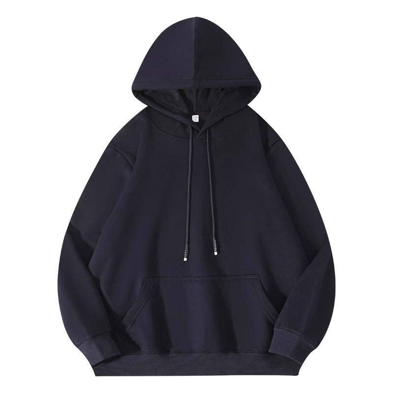 Thick-fiber hooded cotton long-sleeved hoodie