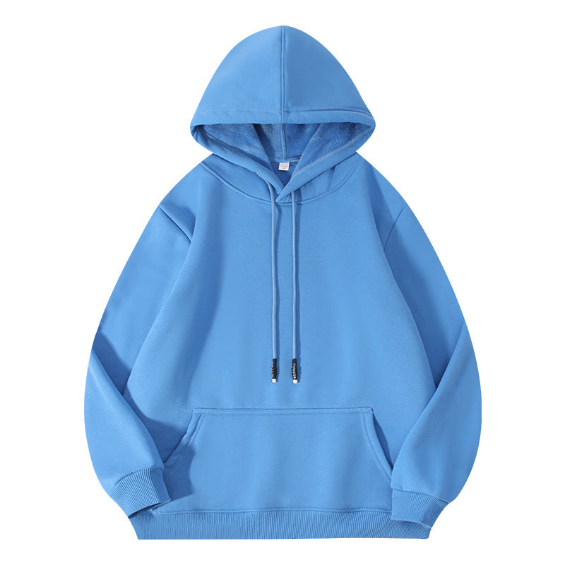 Thick-fiber hooded cotton long-sleeved hoodie