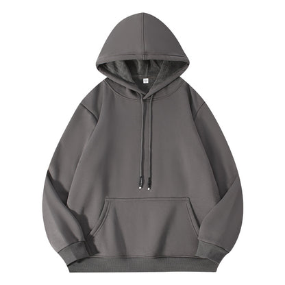 Thick-fiber hooded cotton long-sleeved hoodie