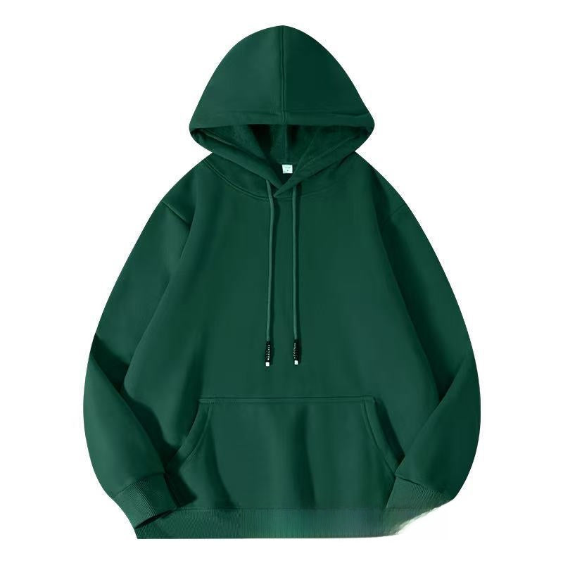 Thick-fiber hooded cotton long-sleeved hoodie