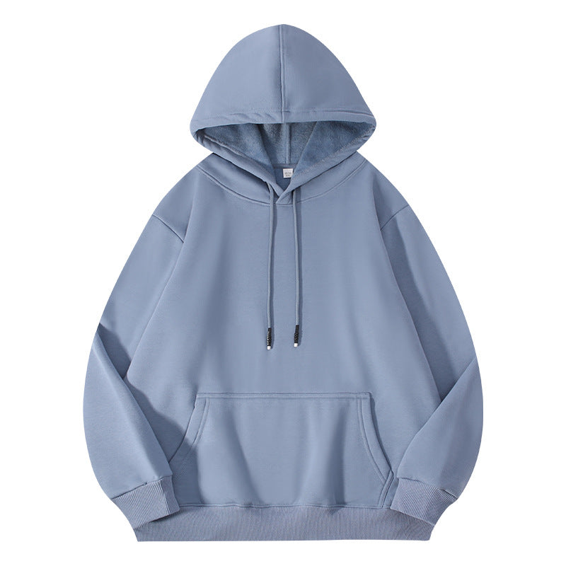 Thick-fiber hooded cotton long-sleeved hoodie