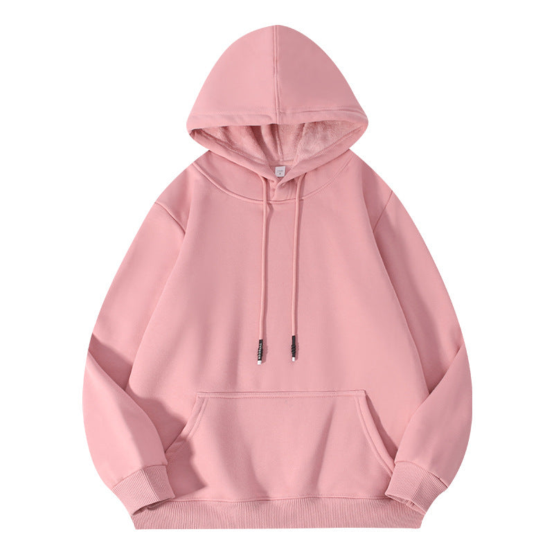 Thick-fiber hooded cotton long-sleeved hoodie