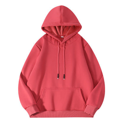 Thick-fiber hooded cotton long-sleeved hoodie