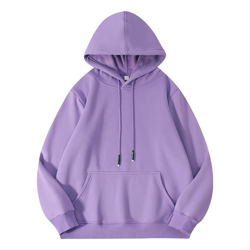 Thick-fiber hooded cotton long-sleeved hoodie