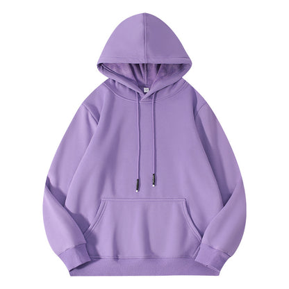 Thick-fiber hooded cotton long-sleeved hoodie