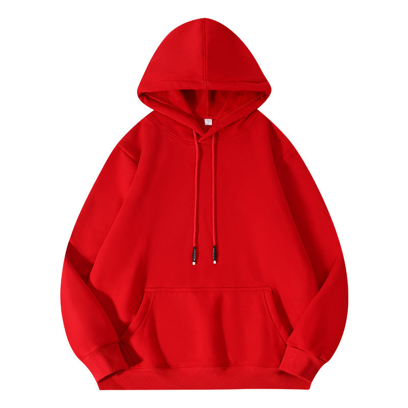 Thick-fiber hooded cotton long-sleeved hoodie