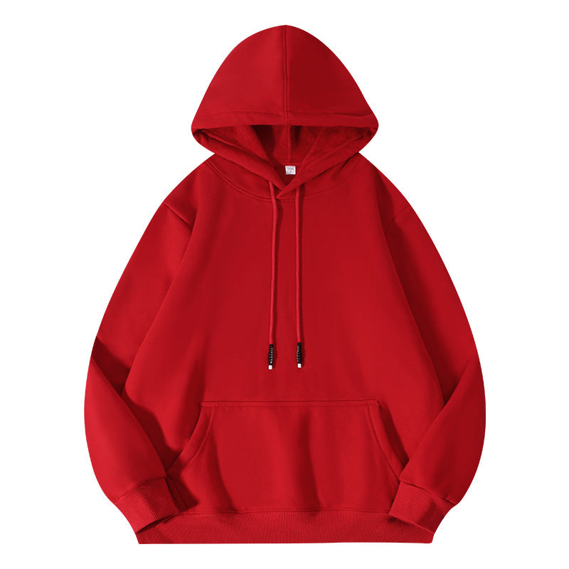 Thick-fiber hooded cotton long-sleeved hoodie