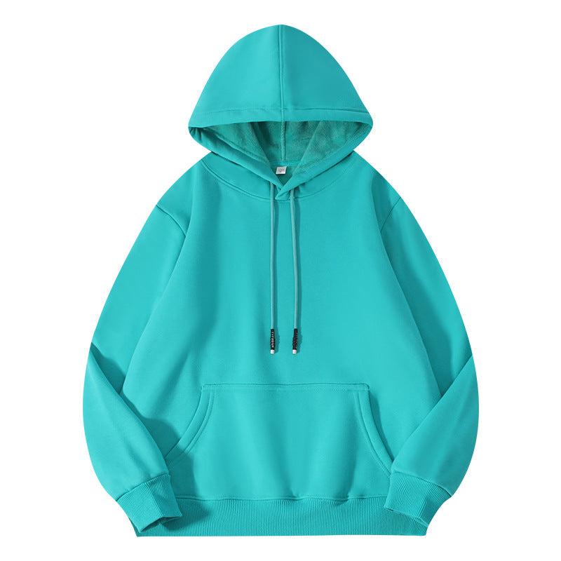 Thick-fiber hooded cotton long-sleeved hoodie