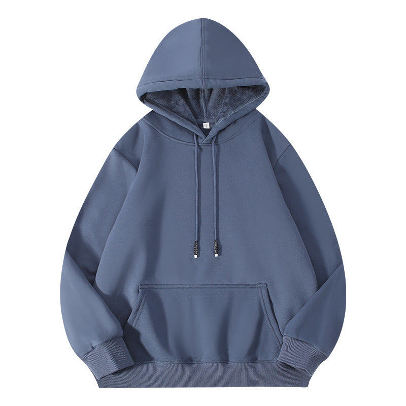 Thick-fiber hooded cotton long-sleeved hoodie