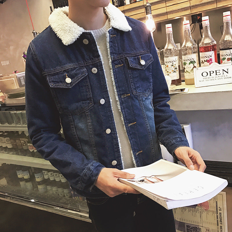 Thick-fibered denim jacket