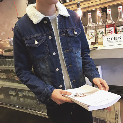 Thick-fibered denim jacket