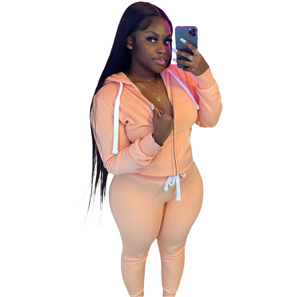 Thick fleece pullover sport casual outfit