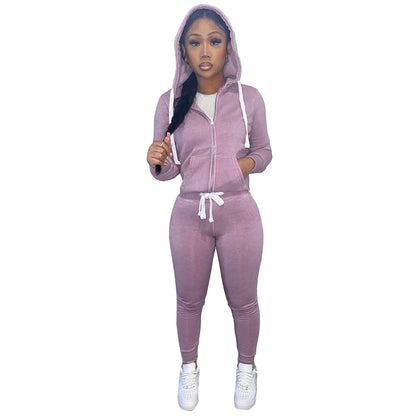 Thick fleece pullover sport casual outfit