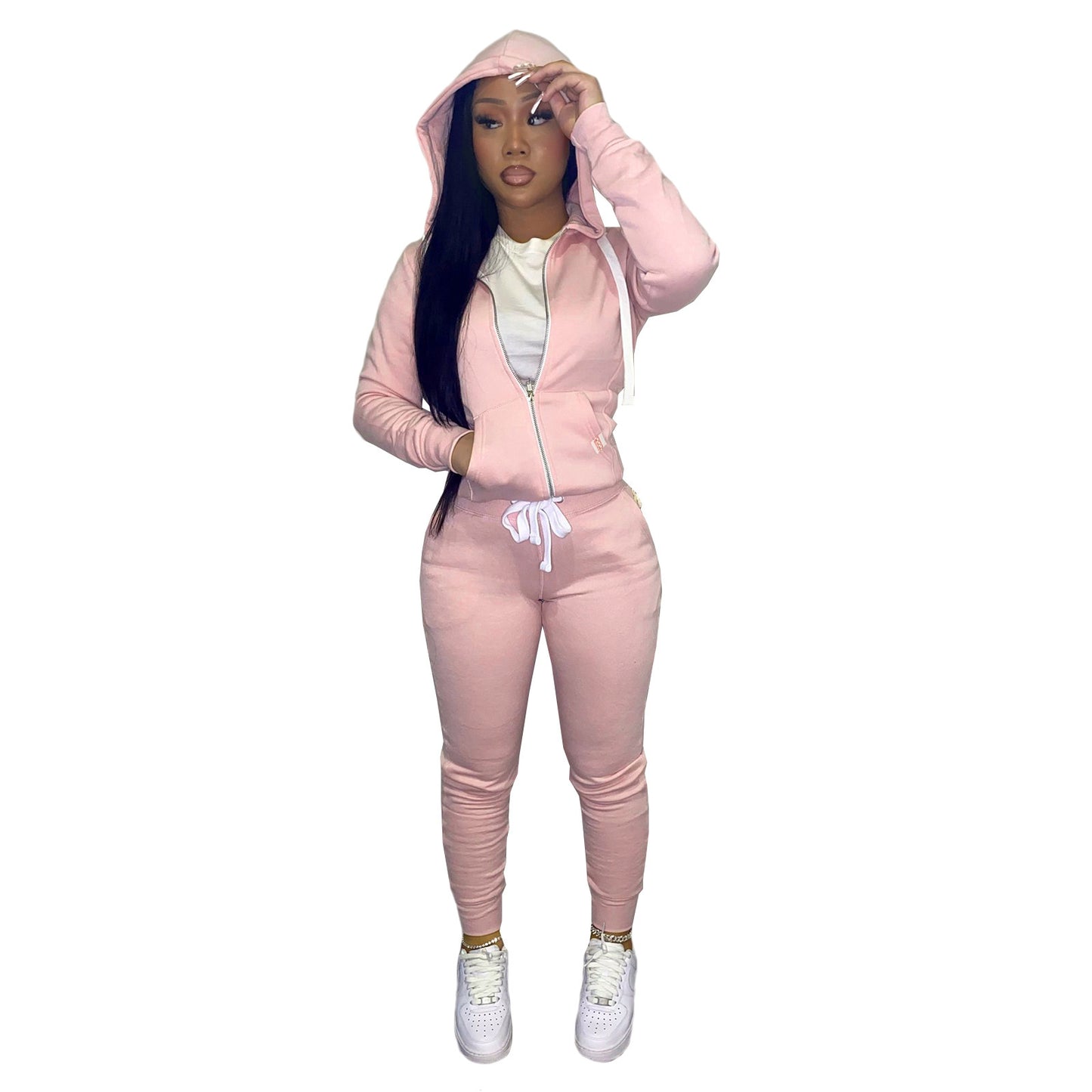 Thick fleece pullover sport casual outfit
