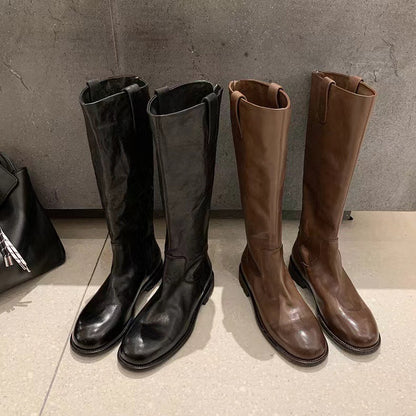 Thick Heel Mid-High Boots