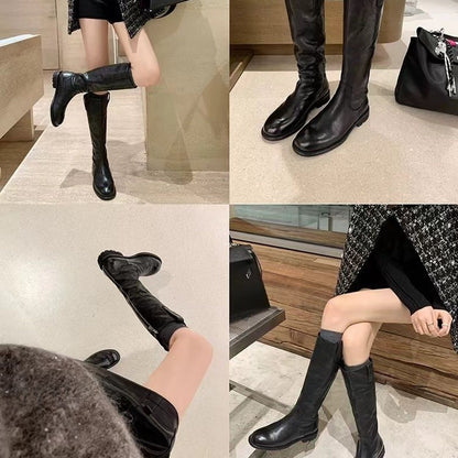 Thick Heel Mid-High Boots