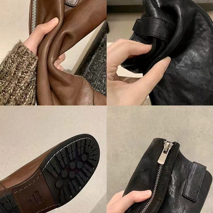Thick Heel Mid-High Boots
