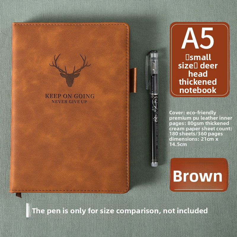 Thick leather-bound notepad