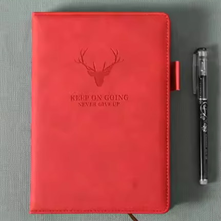 Thick leather-bound notepad