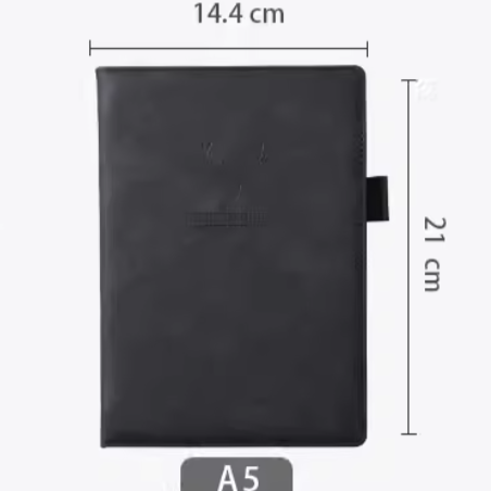 Thick leather-bound notepad