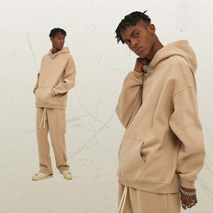 Thick-lined hooded sweatshirt