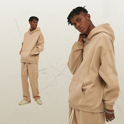 Thick-lined hooded sweatshirt