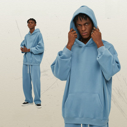 Thick-lined hooded sweatshirt