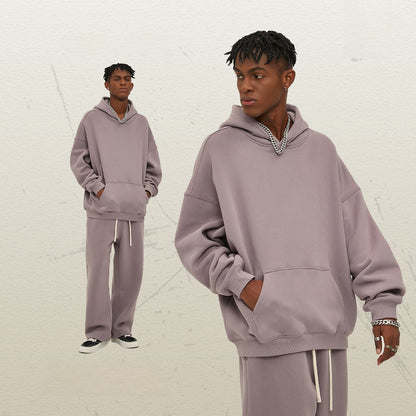Thick-lined hooded sweatshirt