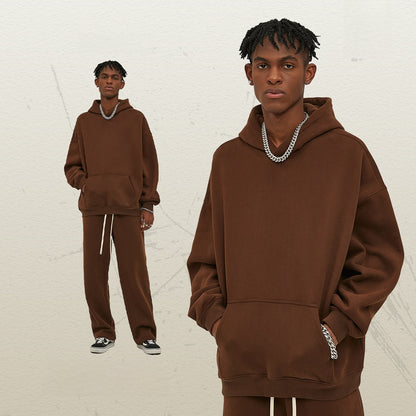 Thick-lined hooded sweatshirt