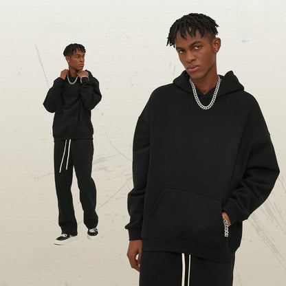 Thick-lined hooded sweatshirt
