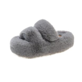 Thick-Soled Furry Slippers for Women