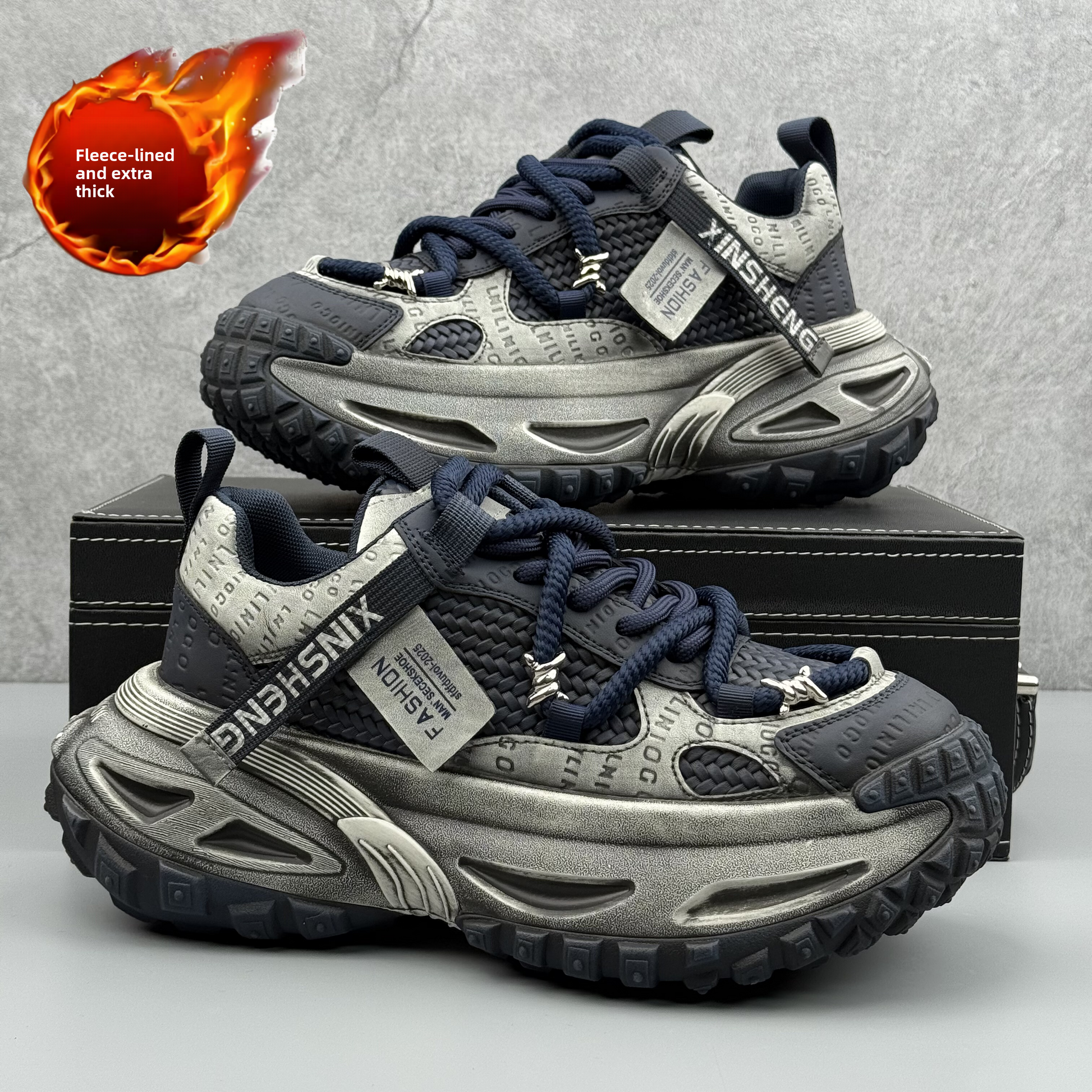 Thick-soled height-increasing sneakers