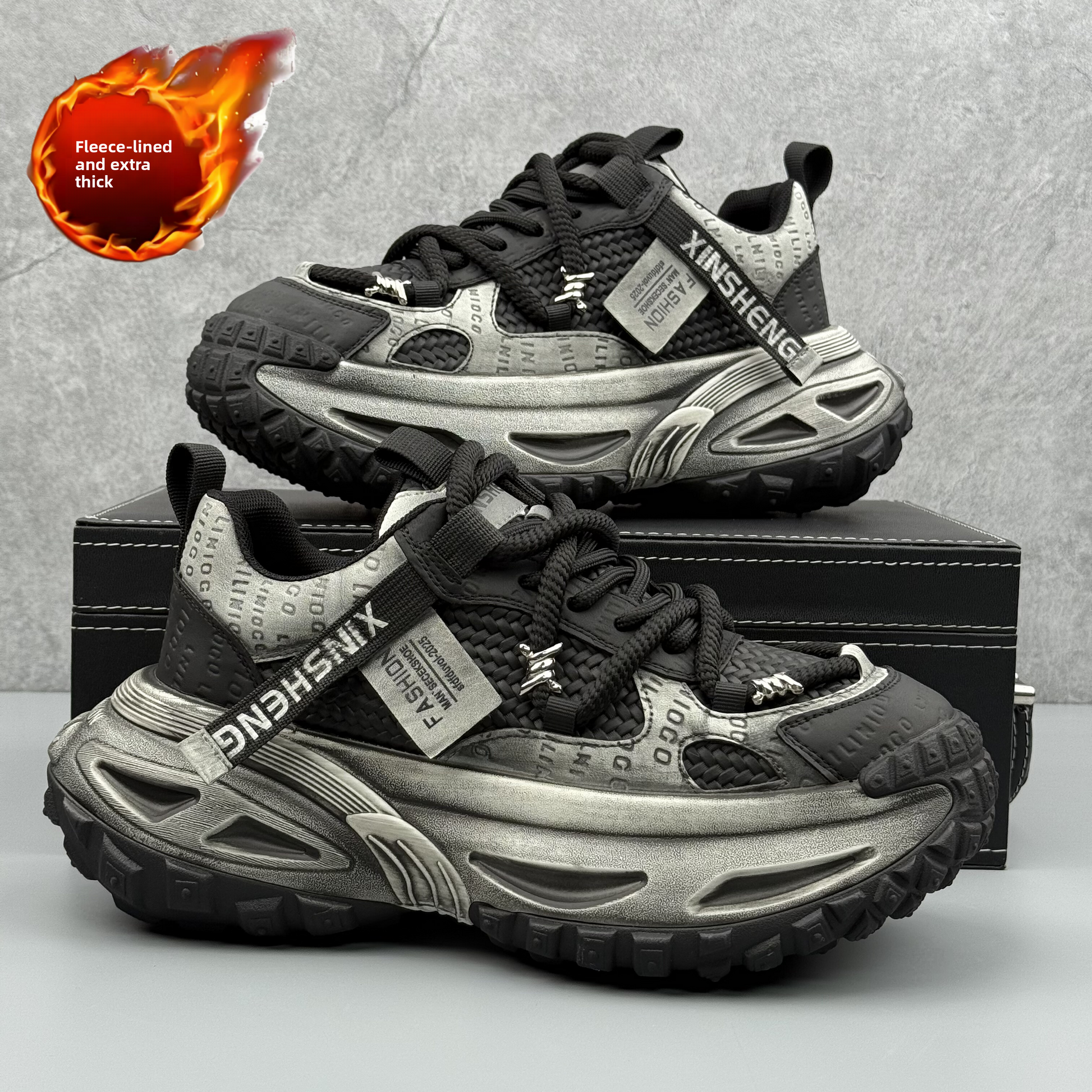 Thick-soled height-increasing sneakers