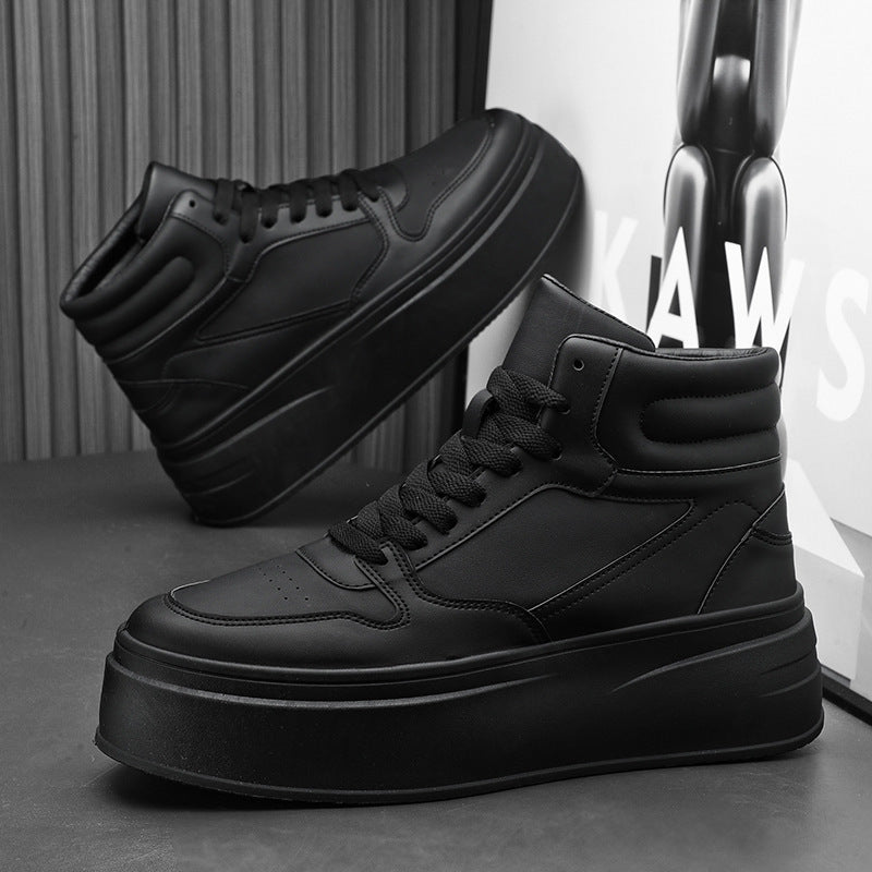 Thick-Soled High-Top Men's Shoes