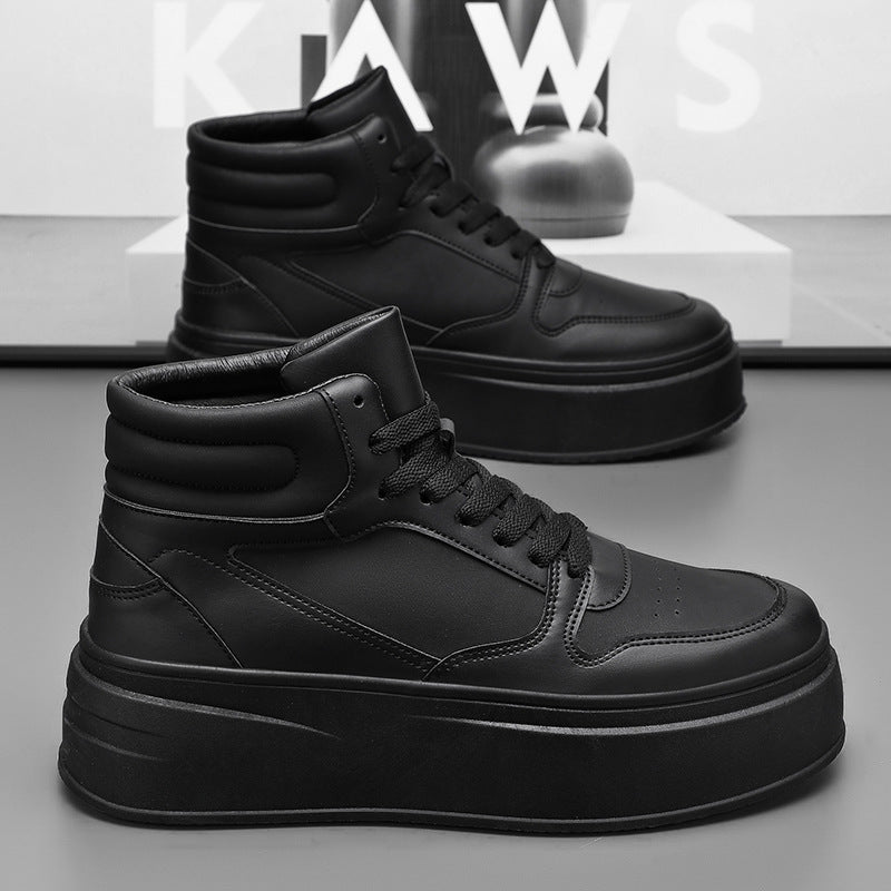 Thick-Soled High-Top Men's Shoes