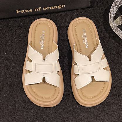 Thick-Soled Silver Sandals