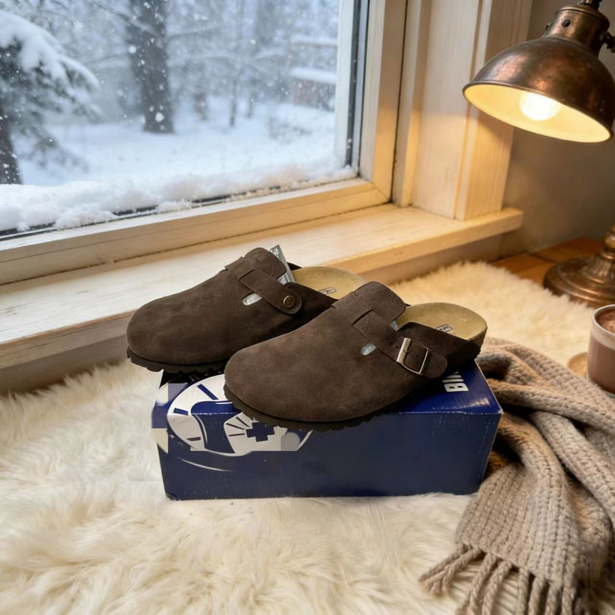 Thick-Soled Slippers for Outdoor Wear, Same Style Birkenstock Height-Increasing Closed-Toe Slippers