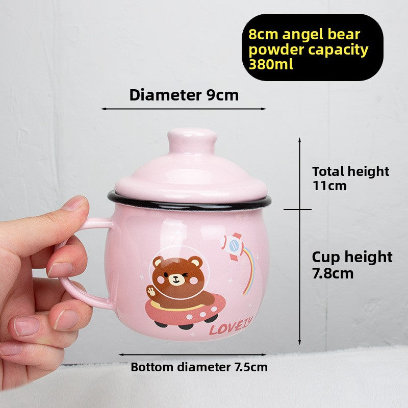 Thickened and cute enamel water cup