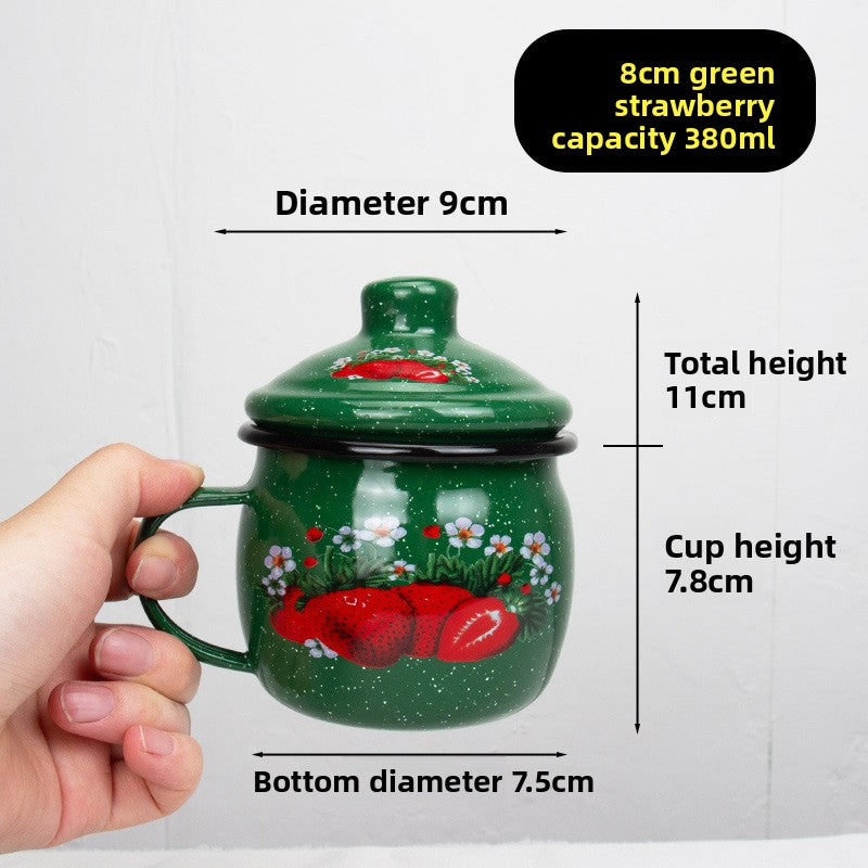 Thickened and cute enamel water cup